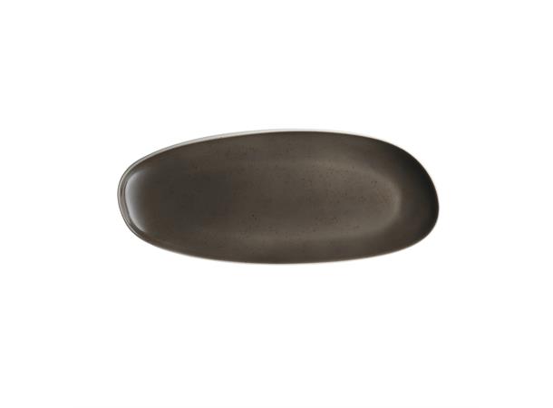 POTTERY tallerken oval coupe330x140mm Dekor: Unique Dark Grey